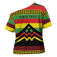 Hawaii Ku Kia'i Mauna Personalized Cross Shoulder Shirt Hawaiian Kanaka Maoli Motif LT9 - Polynesian Pride