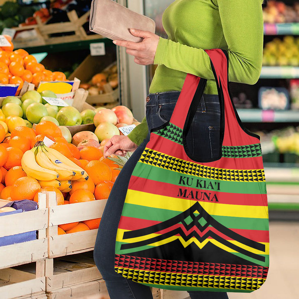 Hawaii Ku Kia'i Mauna Grocery Bag Hawaiian Kanaka Maoli Motif LT9 - Polynesian Pride