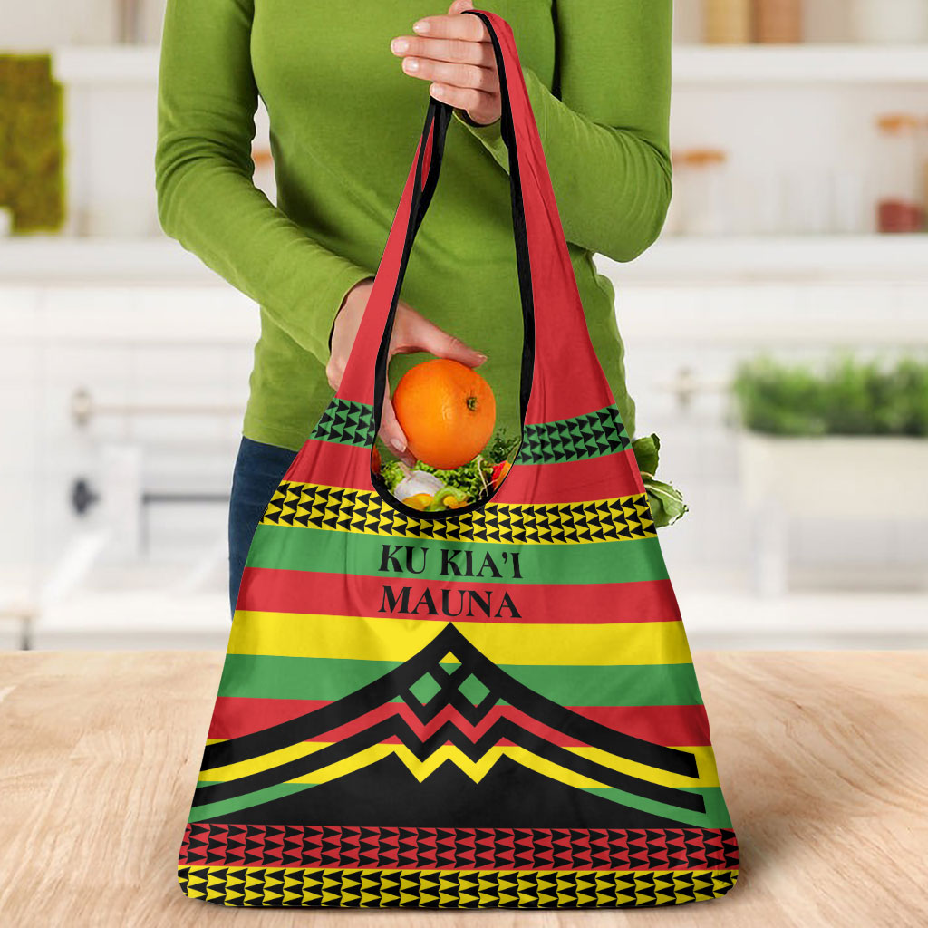 Hawaii Ku Kia'i Mauna Grocery Bag Hawaiian Kanaka Maoli Motif LT9 - Polynesian Pride