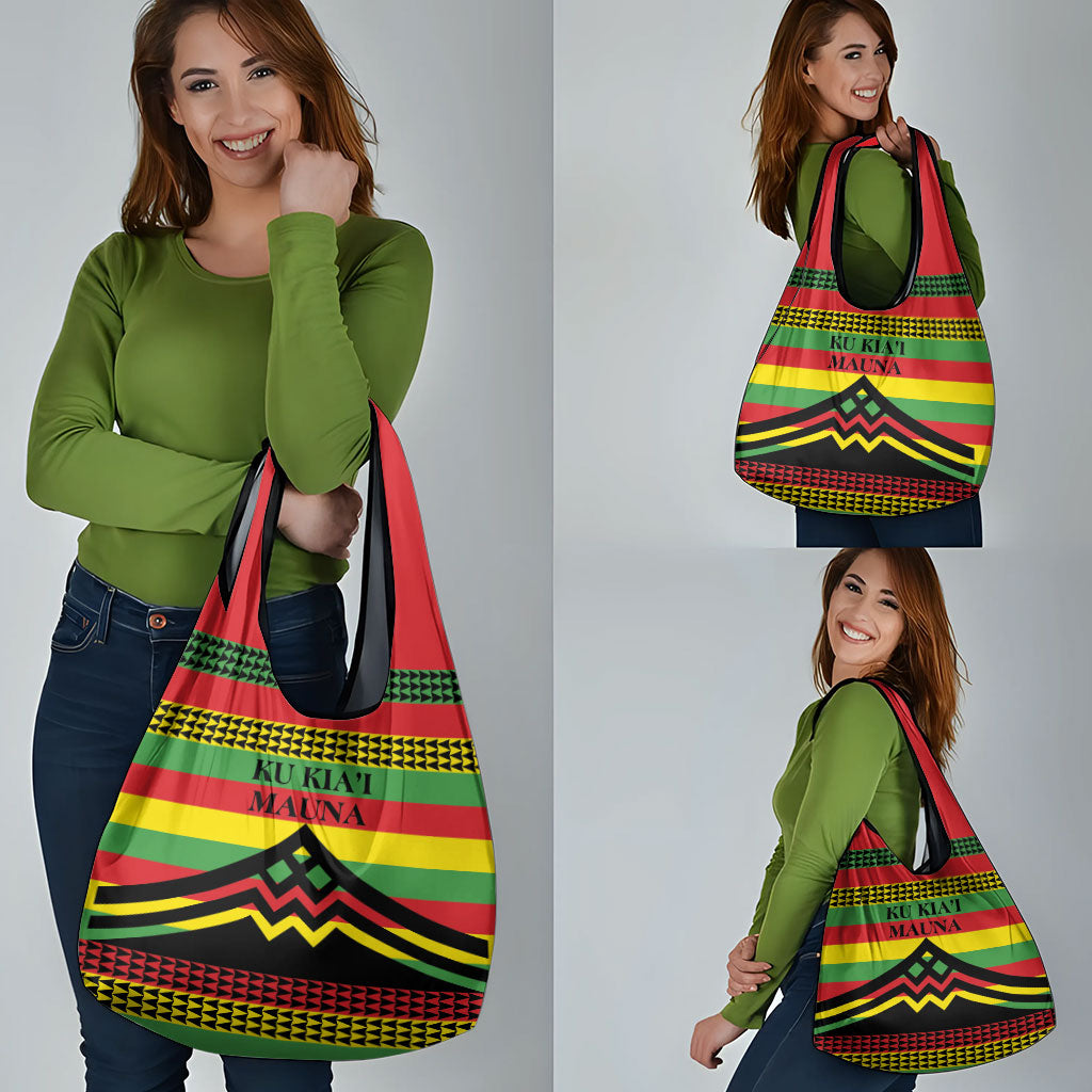 Hawaii Ku Kia'i Mauna Grocery Bag Hawaiian Kanaka Maoli Motif LT9 - Polynesian Pride