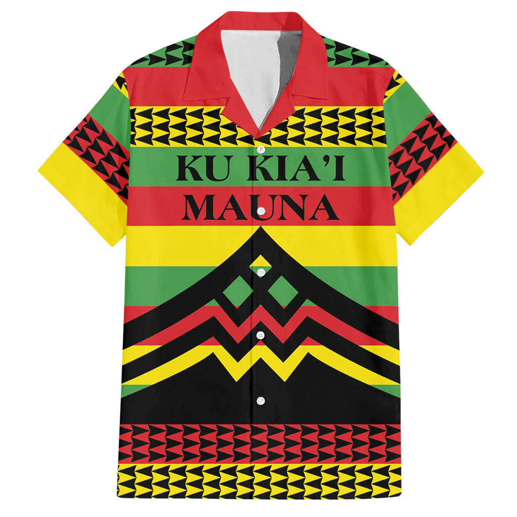 Hawaii Ku Kia'i Mauna Personalized Hawaiian Shirt Hawaiian Kanaka Maoli Motif LT9 Green - Polynesian Pride