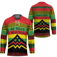Hawaii Ku Kia'i Mauna Personalized Hockey Jersey Hawaiian Kanaka Maoli Motif LT9 - Polynesian Pride