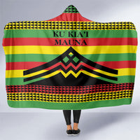 Hawaii Ku Kia'i Mauna Hooded Blanket Hawaiian Kanaka Maoli Motif LT9 One Size Green - Polynesian Pride