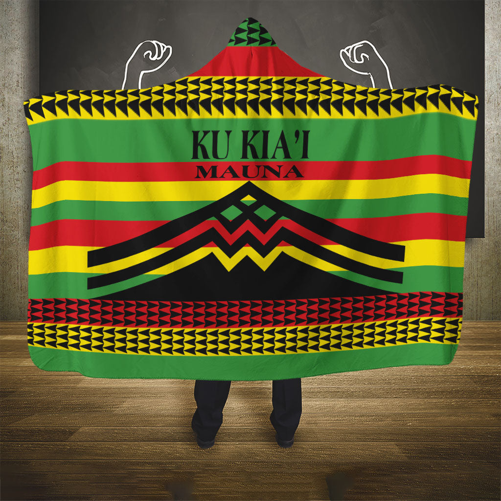 Hawaii Ku Kia'i Mauna Hooded Blanket Hawaiian Kanaka Maoli Motif LT9 - Polynesian Pride