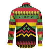 Hawaii Ku Kia'i Mauna Personalized Long Sleeve Button Shirt Hawaiian Kanaka Maoli Motif