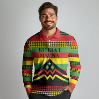 Hawaii Ku Kia'i Mauna Personalized Long Sleeve Polo Shirt Hawaiian Kanaka Maoli Motif LT9 - Polynesian Pride