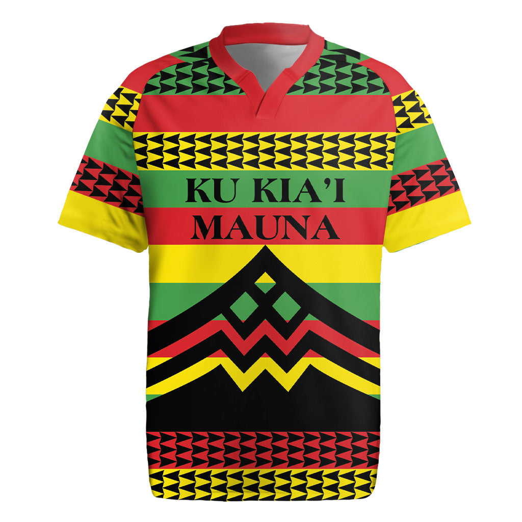 Hawaii Ku Kia'i Mauna Personalized Rugby Jersey Hawaiian Kanaka Maoli Motif
