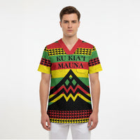 Hawaii Ku Kia'i Mauna Personalized Scrub Top Hawaiian Kanaka Maoli Motif LT9 - Polynesian Pride