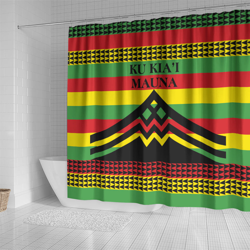 Hawaii Ku Kia'i Mauna Shower Curtain Hawaiian Kanaka Maoli Motif LT9 - Polynesian Pride