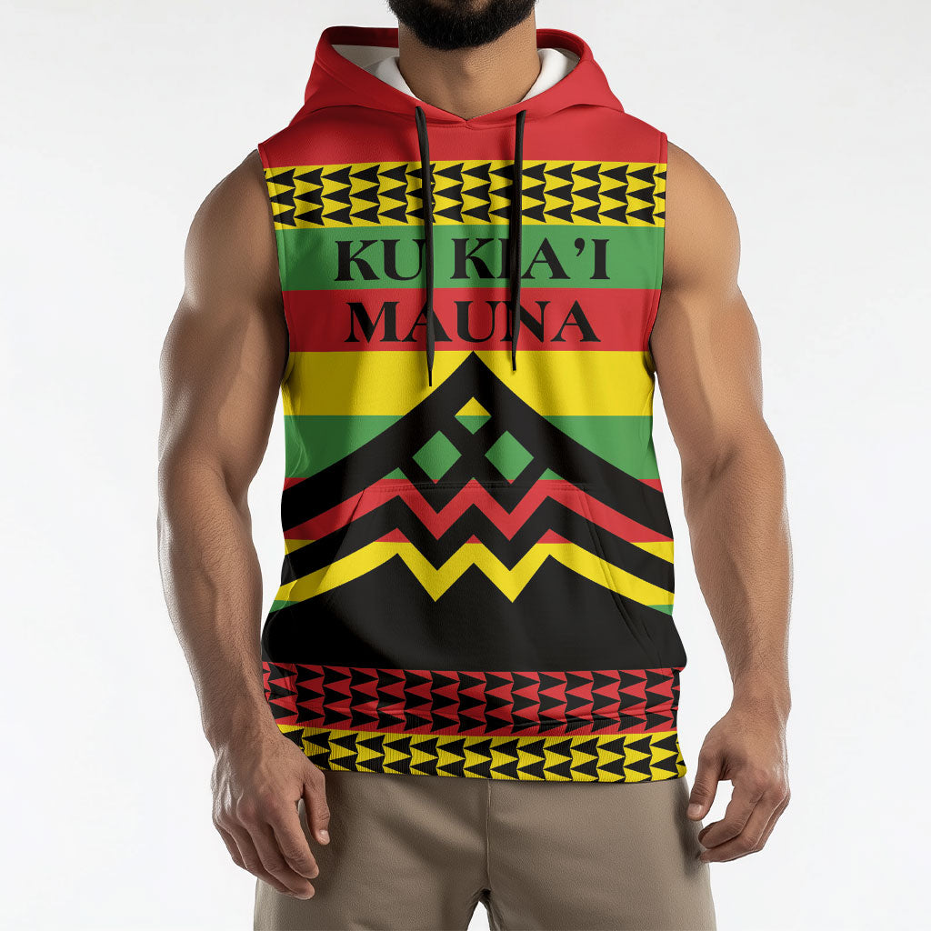 Hawaii Ku Kia'i Mauna Personalized Sleeveless Hoodie Hawaiian Kanaka Maoli Motif LT9 - Polynesian Pride