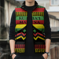 Hawaii Ku Kia'i Mauna Personalized Sleeveless Puffer Jacket Hawaiian Kanaka Maoli Motif