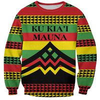 Hawaii Ku Kia'i Mauna Personalized Sweatshirt Hawaiian Kanaka Maoli Motif LT9 Unisex Green - Polynesian Pride