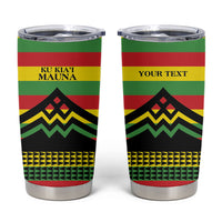 Hawaii Ku Kia'i Mauna Personalized Tumbler Cup Hawaiian Kanaka Maoli Motif LT9 Green - Polynesian Pride