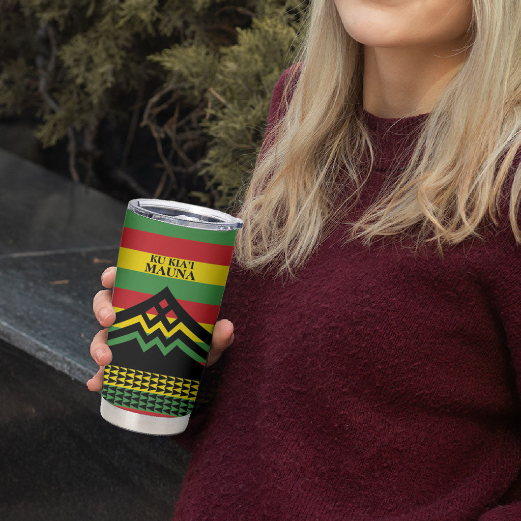 Hawaii Ku Kia'i Mauna Personalized Tumbler Cup Hawaiian Kanaka Maoli Motif LT9 - Polynesian Pride