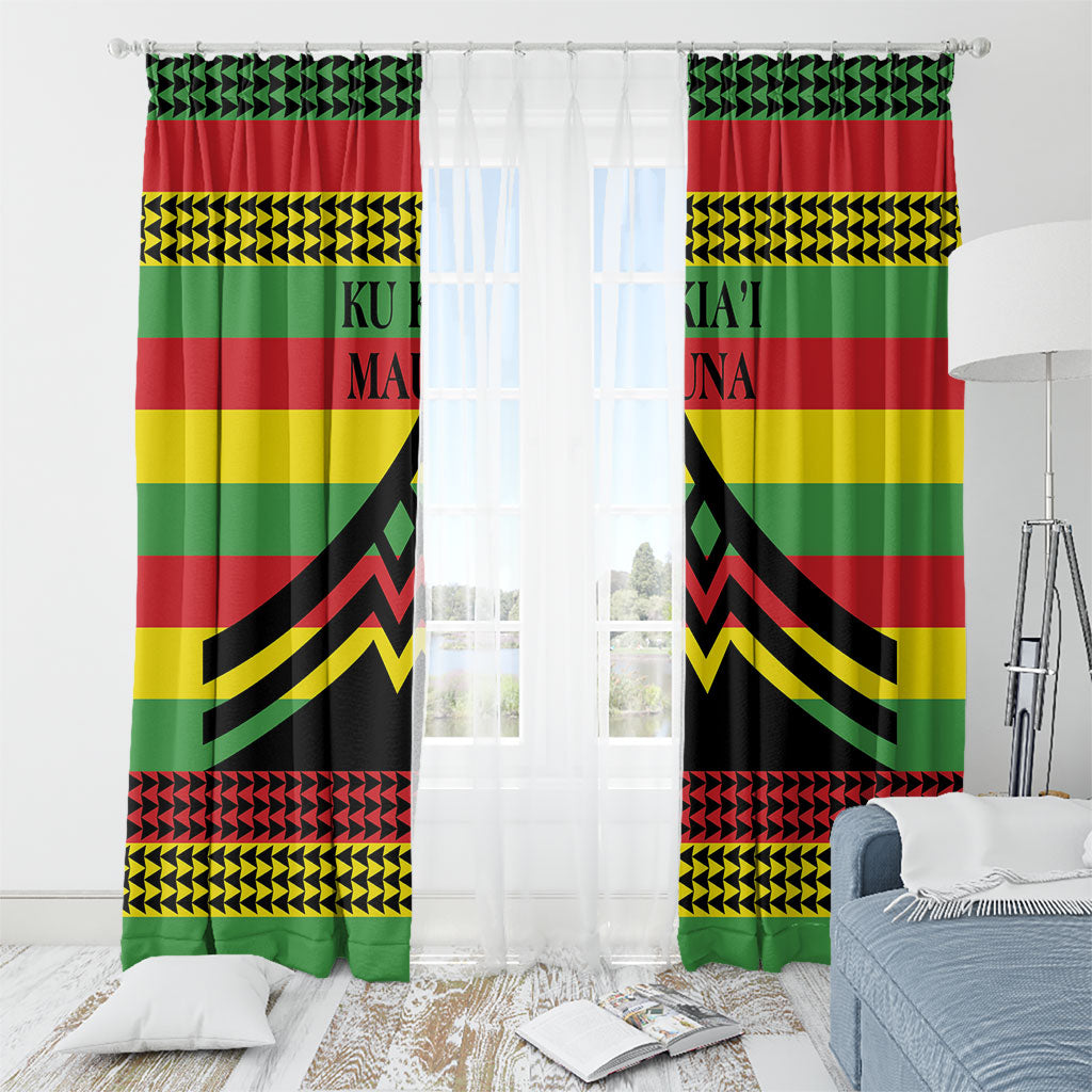 Hawaii Ku Kia'i Mauna Window Curtain Hawaiian Kanaka Maoli Motif