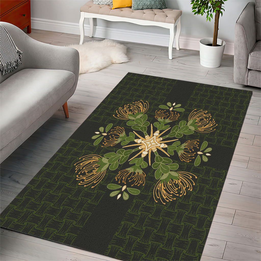 Hawaii Ohia Lehua Squares Area Rug Hawaiian Quilt Inspired Floral Pattern LT9 - Polynesian Pride