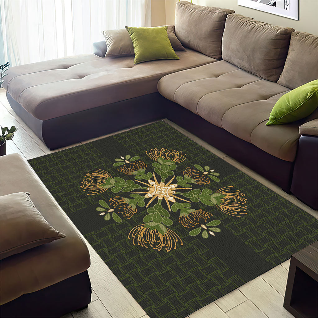 Hawaii Ohia Lehua Squares Area Rug Hawaiian Quilt Inspired Floral Pattern LT9 - Polynesian Pride