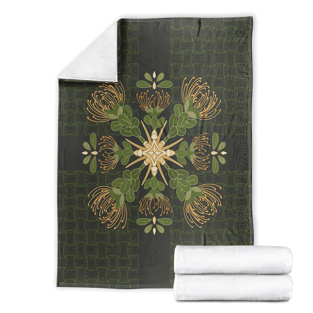 Hawaii Ohia Lehua Squares Blanket Hawaiian Quilt Inspired Floral Pattern