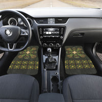 Hawaii Ohia Lehua Squares Car Mats Hawaiian Quilt Inspired Floral Pattern LT9 Set 2pcs - Front Green - Polynesian Pride