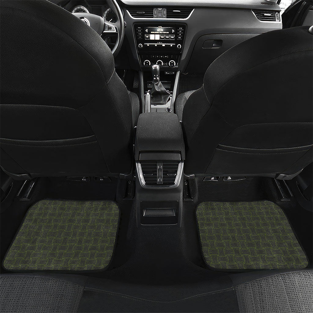 Hawaii Ohia Lehua Squares Car Mats Hawaiian Quilt Inspired Floral Pattern LT9 Set 2pcs - Back Green - Polynesian Pride