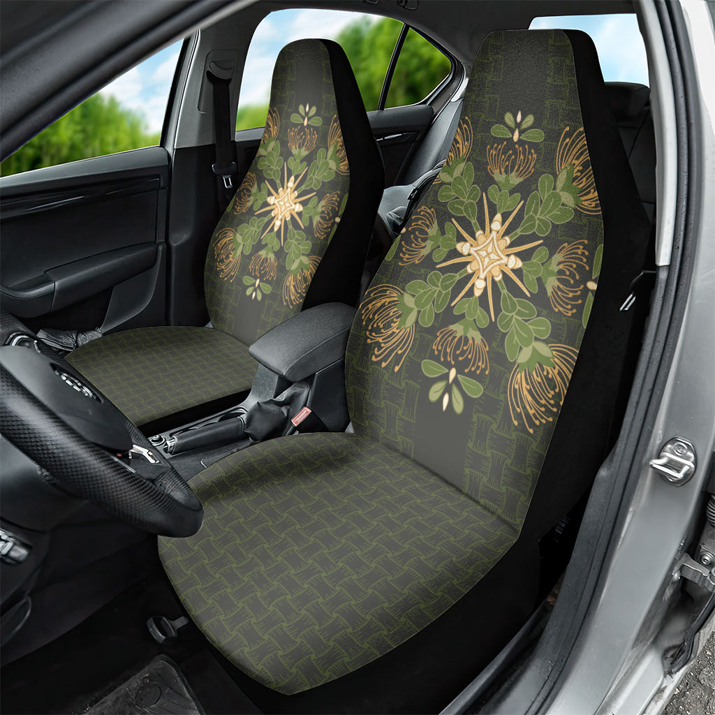 Hawaii Ohia Lehua Squares Car Seat Cover Hawaiian Quilt Inspired Floral Pattern