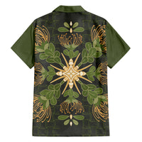 Hawaii Ohia Lehua Squares Family Matching Off Shoulder Maxi Dress and Hawaiian Shirt Hawaiian Quilt Inspired Floral Pattern LT9 - Polynesian Pride