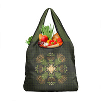 Hawaii Ohia Lehua Squares Grocery Bag Hawaiian Quilt Inspired Floral Pattern