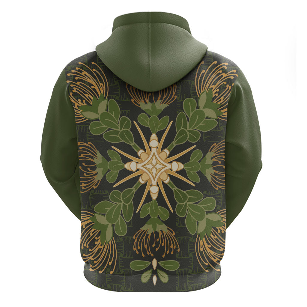 Hawaii Ohia Lehua Squares Hoodie Hawaiian Quilt Inspired Floral Pattern