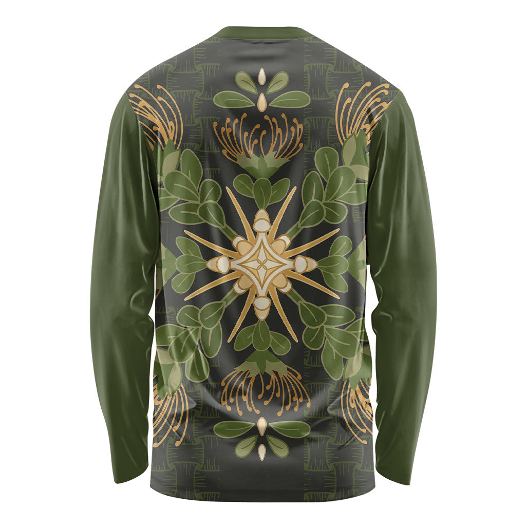 Hawaii Ohia Lehua Squares Long Sleeve Shirt Hawaiian Quilt Inspired Floral Pattern LT9 - Polynesian Pride