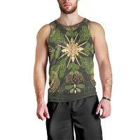 Hawaii Ohia Lehua Squares Men Tank Top Hawaiian Quilt Inspired Floral Pattern