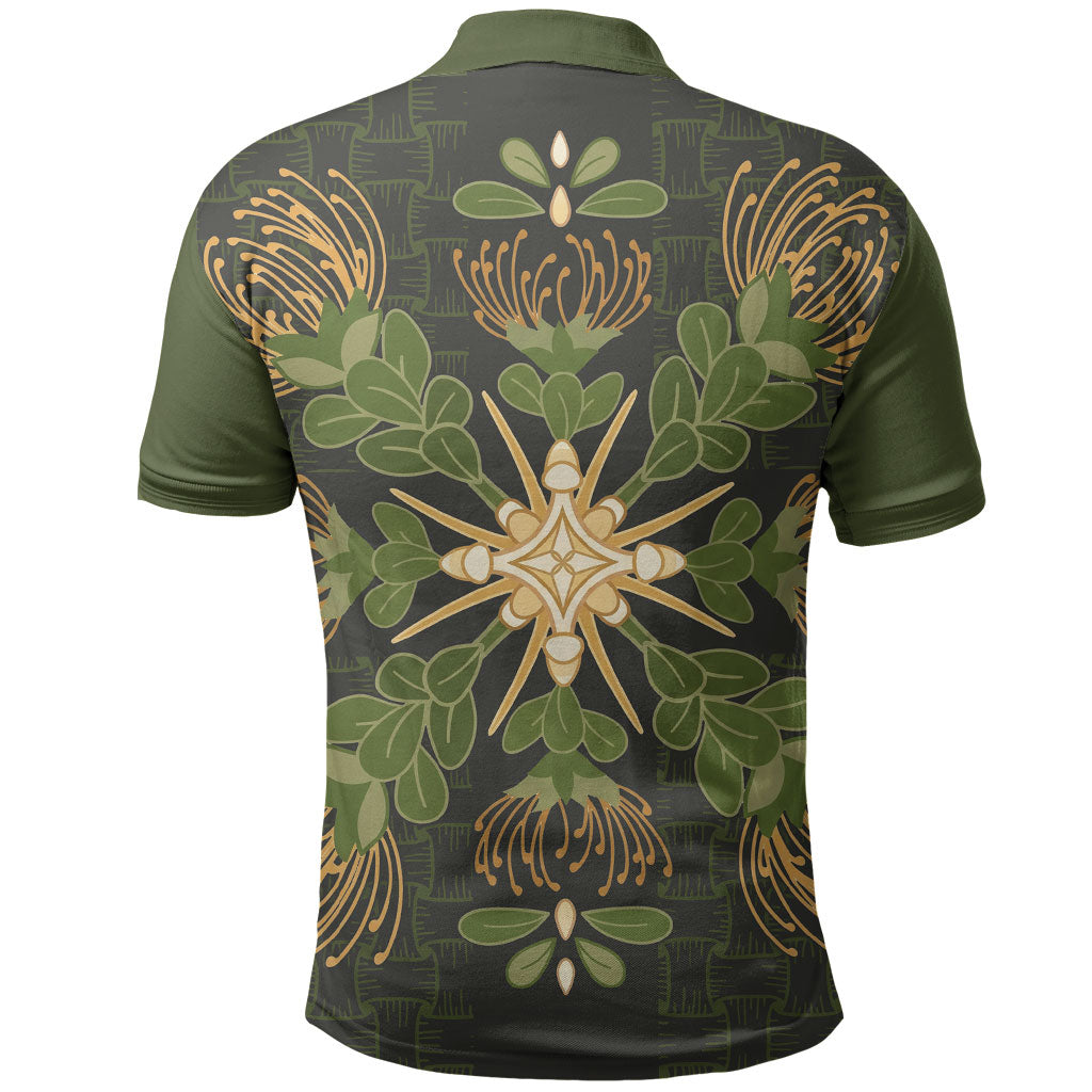Hawaii Ohia Lehua Squares Polo Shirt Hawaiian Quilt Inspired Floral Pattern LT9 - Polynesian Pride