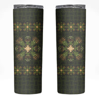 Hawaii Ohia Lehua Squares Skinny Tumbler Hawaiian Quilt Inspired Floral Pattern LT9 Green - Polynesian Pride
