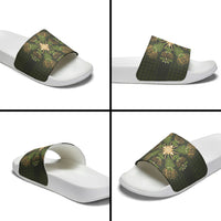 Hawaii Ohia Lehua Squares Slide Sandals Hawaiian Quilt Inspired Floral Pattern LT9 - Polynesian Pride