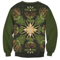 Hawaii Ohia Lehua Squares Sweatshirt Hawaiian Quilt Inspired Floral Pattern