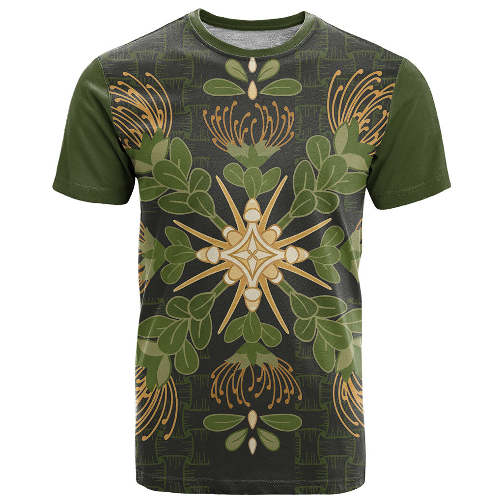 Hawaii Ohia Lehua Squares T Shirt Hawaiian Quilt Inspired Floral Pattern