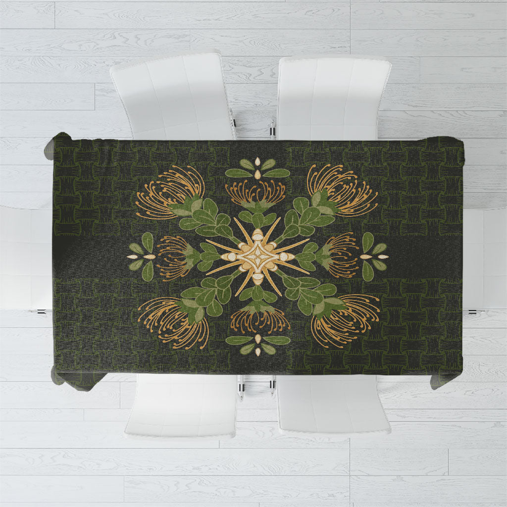 Hawaii Ohia Lehua Squares Tablecloth Hawaiian Quilt Inspired Floral Pattern