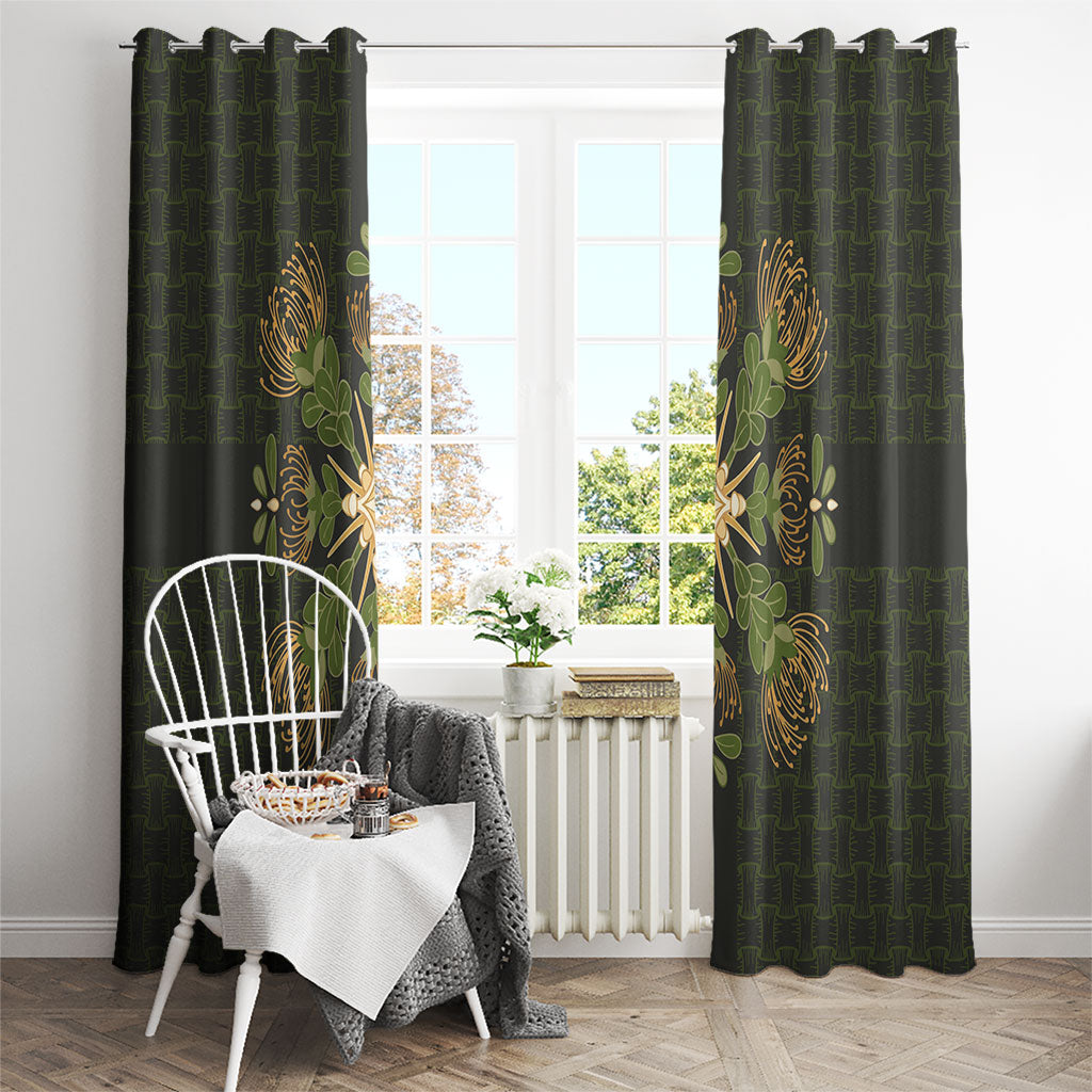 Hawaii Ohia Lehua Squares Window Curtain Hawaiian Quilt Inspired Floral Pattern