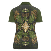 Hawaii Ohia Lehua Squares Women Polo Shirt Hawaiian Quilt Inspired Floral Pattern LT9 - Polynesian Pride