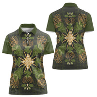 Hawaii Ohia Lehua Squares Women Polo Shirt Hawaiian Quilt Inspired Floral Pattern LT9 - Polynesian Pride