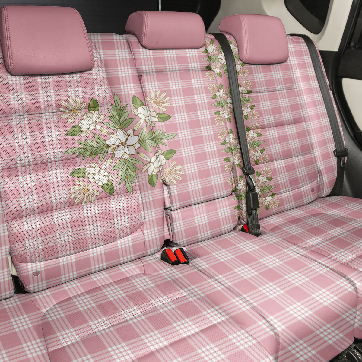 Akala Hamele Hawai'i Palaka Squares Maile Leaf Back Car Seat Cover Flowers Hawaiian Quilt Patterns