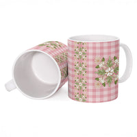 Akala Hamele Hawai'i Palaka Squares Maile Leaf Ceramic Mug Flowers Hawaiian Quilt Patterns