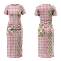 Akala Hamele Hawai'i Palaka Squares Maile Leaf Couples Matching Short Sleeve Bodycon Dress and Hawaiian Shirt Flowers Hawaiian Quilt Patterns