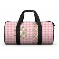 Akala Hamele Hawai'i Palaka Squares Maile Leaf Duffle Bag Flowers Hawaiian Quilt Patterns LT9 One size Dusty Rose - Polynesian Pride