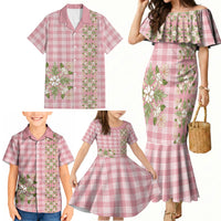 Akala Hamele Hawai'i Palaka Squares Maile Leaf Family Matching Mermaid Dress and Hawaiian Shirt Flowers Hawaiian Quilt Patterns