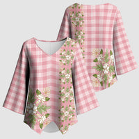 Akala Hamele Hawai'i Palaka Squares Maile Leaf Kimono Sleeve Blouse Flowers Hawaiian Quilt Patterns