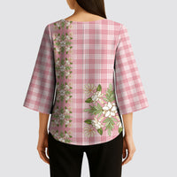 Akala Hamele Hawai'i Palaka Squares Maile Leaf Kimono Sleeve Blouse Flowers Hawaiian Quilt Patterns