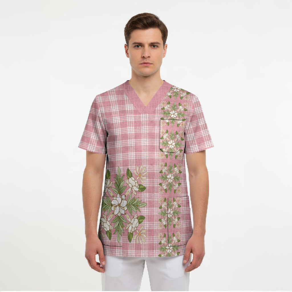 Akala Hamele Hawai'i Palaka Squares Maile Leaf Scrub Top Flowers Hawaiian Quilt Patterns