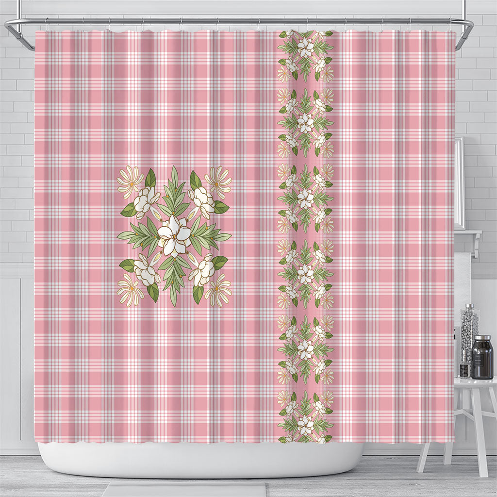 Akala Hamele Hawai'i Palaka Squares Maile Leaf Shower Curtain Flowers Hawaiian Quilt Patterns