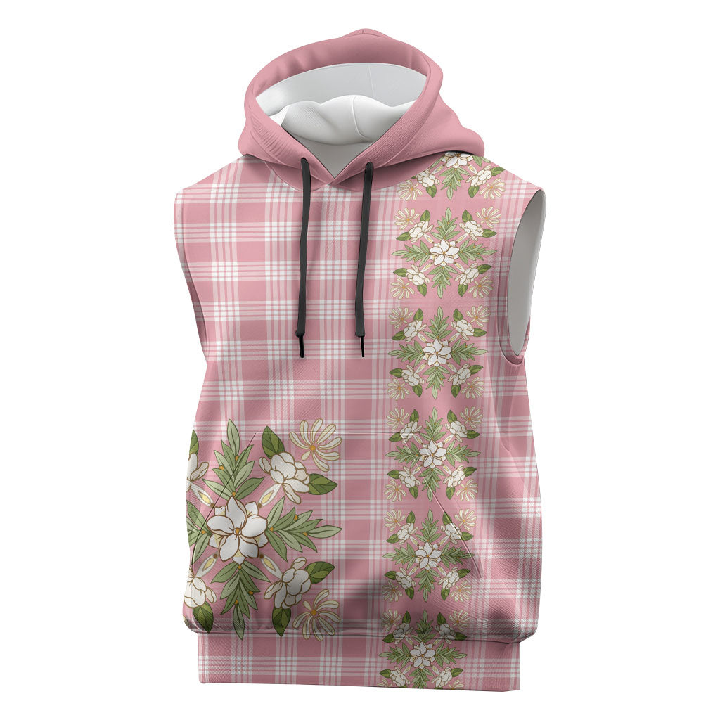 Akala Hamele Hawai'i Palaka Squares Maile Leaf Sleeveless Hoodie Flowers Hawaiian Quilt Patterns