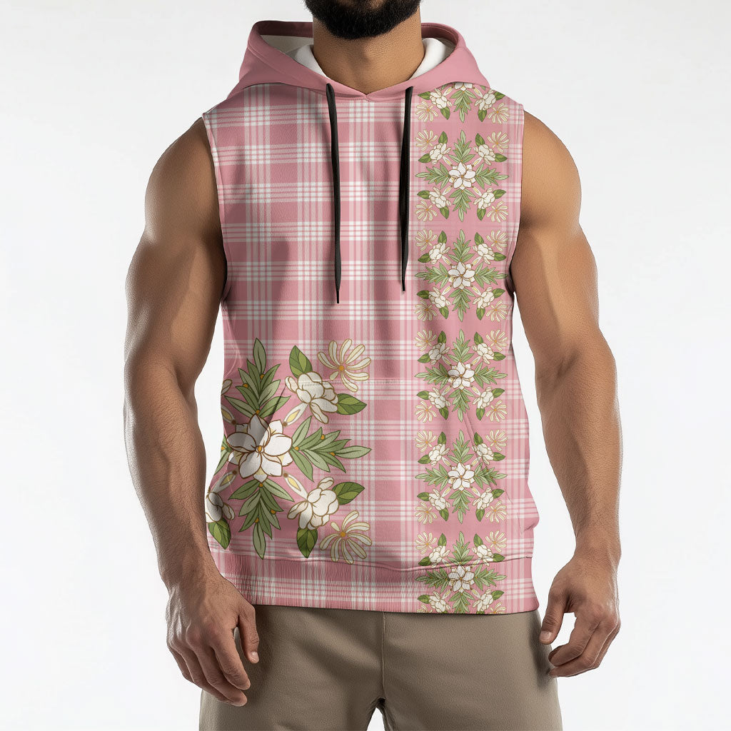 Akala Hamele Hawai'i Palaka Squares Maile Leaf Sleeveless Hoodie Flowers Hawaiian Quilt Patterns